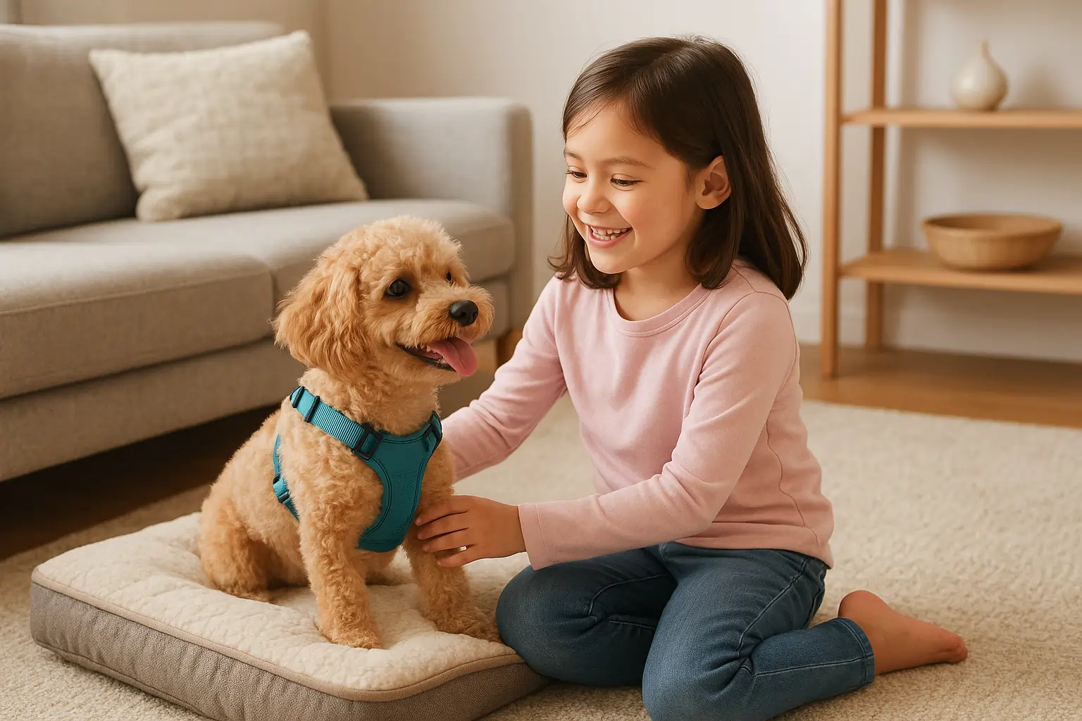 best-small-dog-using-comfort-harness-for-family-walks