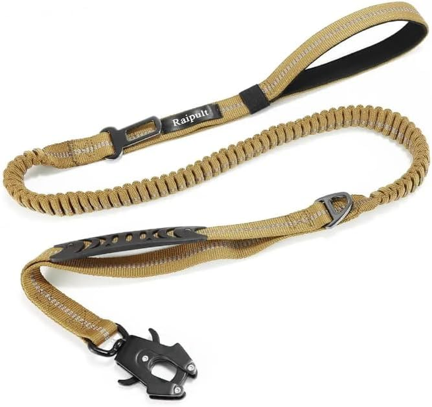 Tactical Dog Harness with Handle, Collar & Leash Set – No Pull Dog Vest with Adjustable Buckles, Reflective Patches & Heavy-Duty Nylon for Medium Dogs (Khaki) - Image 5