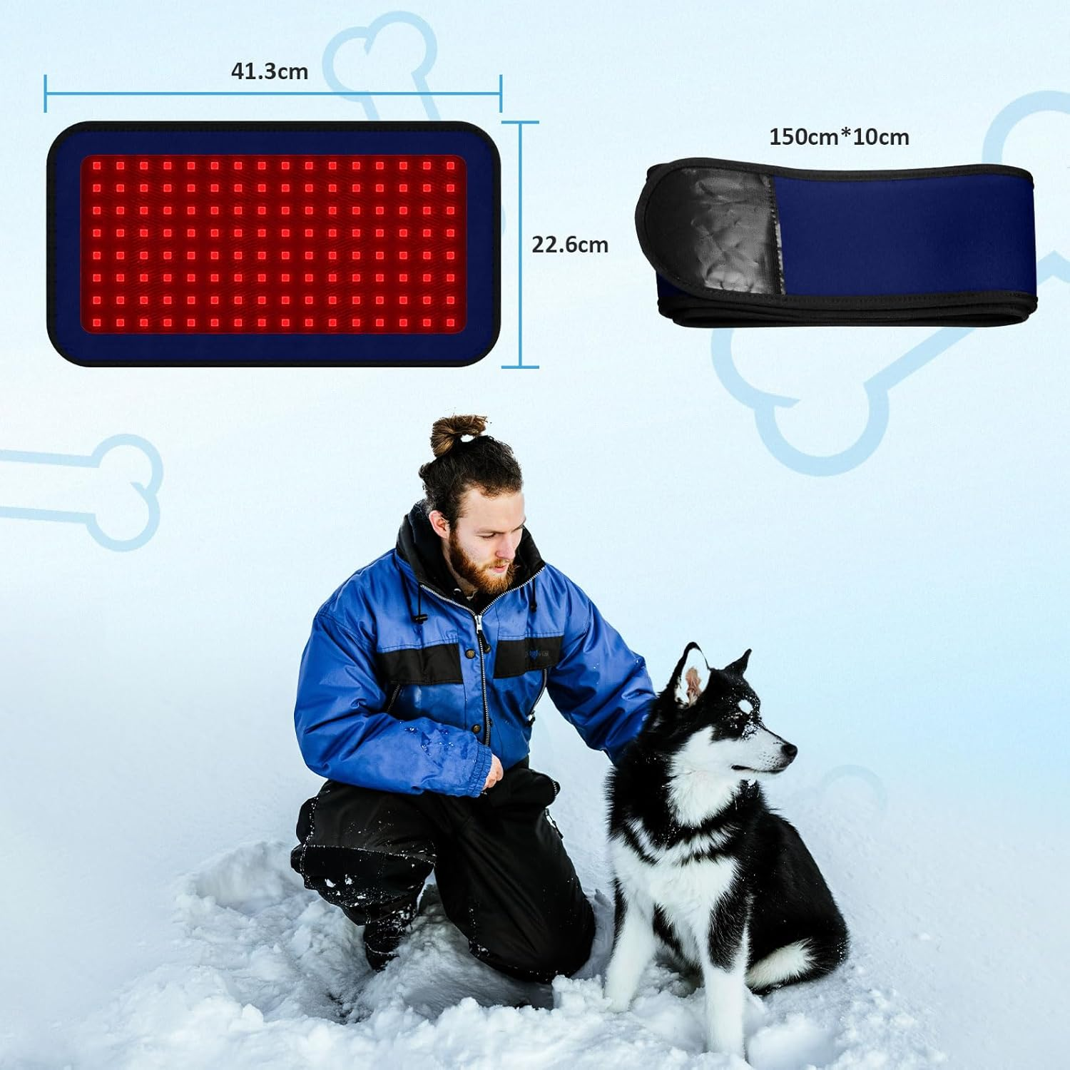 Red Infrared Light Therapy Belt for Pets Pain Relief, Portable Wearable Cold Laser Therapy Device for Dogs Tissue Repair, Joint & Back Pain - Image 6