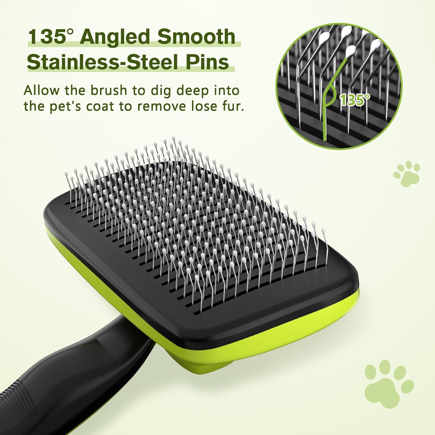Self-Cleaning Slicker Brush for Dogs, Cats, Lightweight Dog Brush for Shedding Massaging Grooming, Cat Brush Gently Removes Loose Fur Undercoat for Small Dogs Cats Rabbits of All Hair Types - Image 4