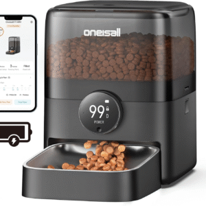Cordless Wifi Automatic Cat Feeder, Tasty S2 Pro Rechargeable 100-Day Battery Operated Pet Feeder, 12 Cups/3L Timed Cat Food Dispenser for Large Kibble, Smart App Control (Black)