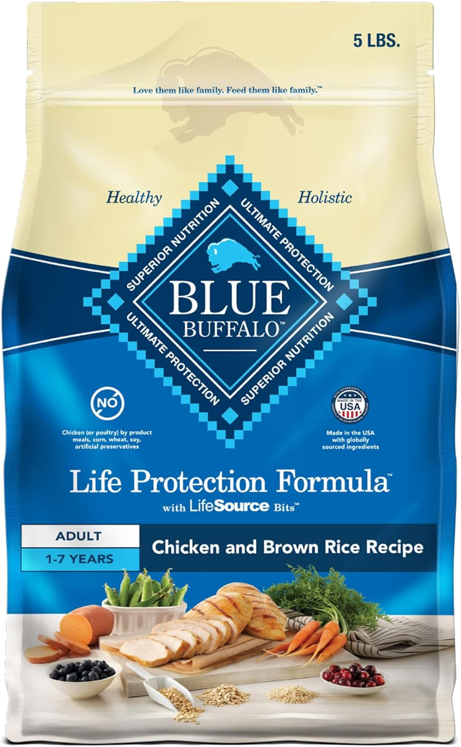 Life Protection Formula Natural Adult Dry Dog Food, Chicken and Brown Rice 5-Lb Trial Size Bag