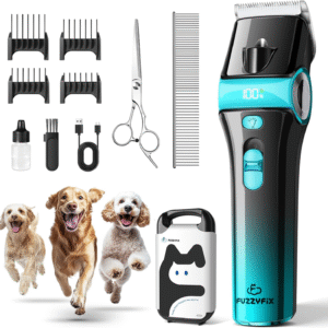 Dog Clippers for Grooming with 5-In-1 Blade, Dog Grooming Kit Cordless Rechargeable Hair Trimmer Detachable Stainless Steel Blade Pet Shaver for Small Puppy Paw Face Head Body