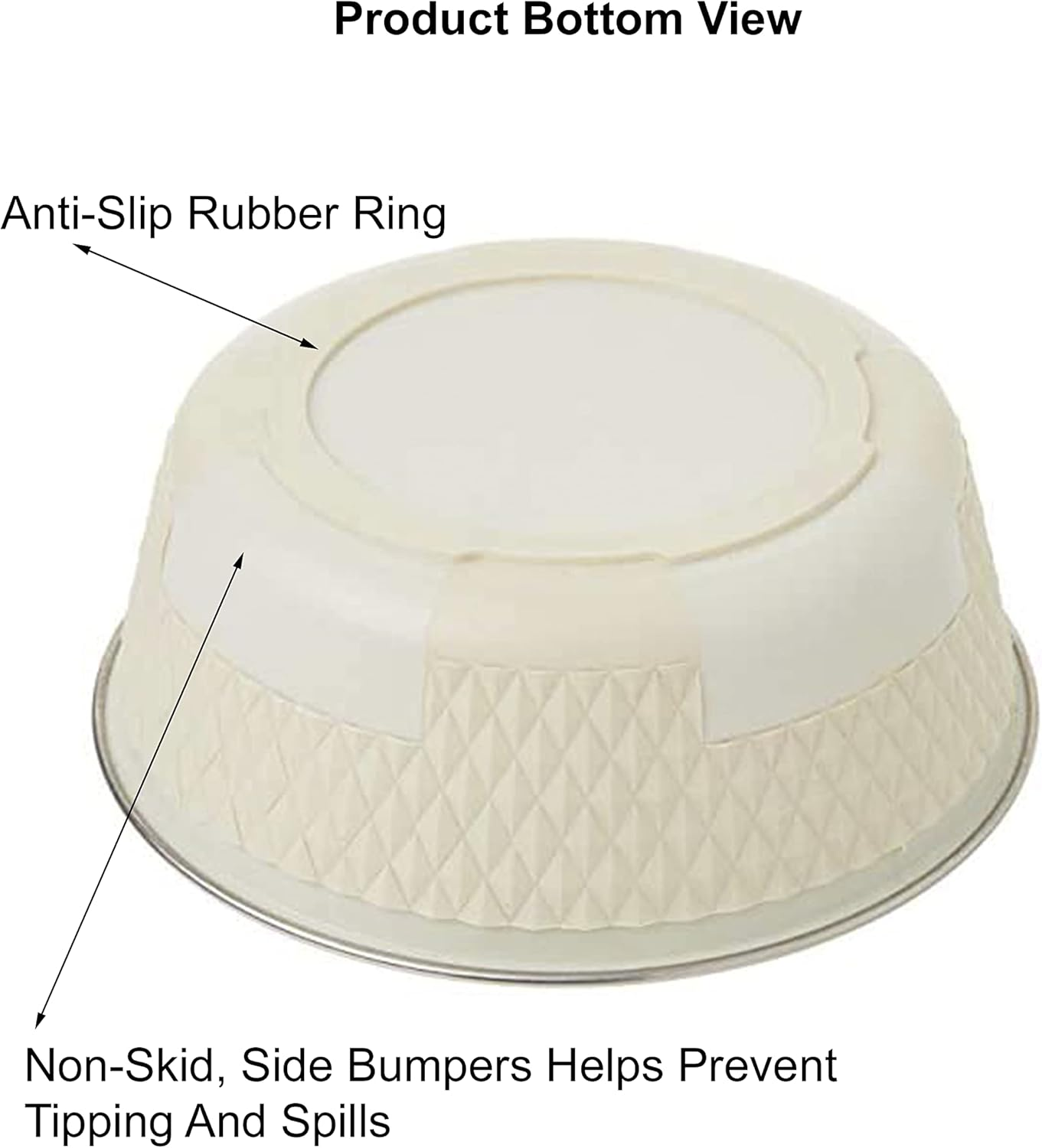 16011 Kona Stainless Steel Non-Slip Dishwasher-Safe Dog Bowl 6.5-Cup 8.5-Inch Diameter 2.75-Inch Tall for Large and Extra Large Dogs and Cats, White - Image 3