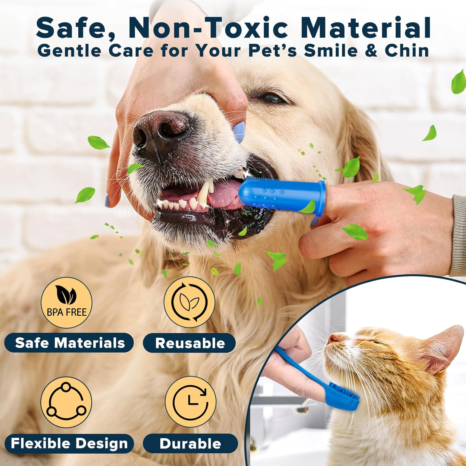 6PCS Pet Grooming Kit for Dogs,Cats and Horses | Dog Washing Gloves | Dog Bath Brush | Dog Bath Gloves | Dog Shampoo Brush | Pet Grooming Gloves | Dog Bath Supplies (Navy Blue) - Image 6