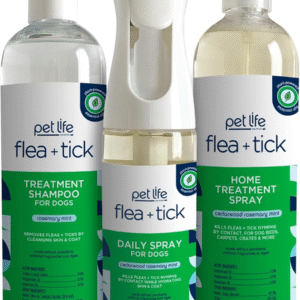 Natural Flea and Tick 3-Step Kit - Flea and Tick Spray for Dogs, Flea Spray for Home, and Flea and Tick Shampoo for Dogs - Plant-Based Flea and Tick Kit - Made in USA - 3-Step Kit