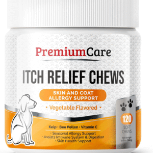 Itch Relief for Dogs - 120 Allergy Chews for Dogs - anti Itch Seasonal Support for Pets Itchy Skin Relief Skin Health Support with Colostrum, Vitamin C, Omega and Bee Pollen