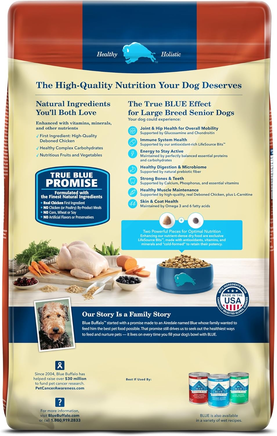 Life Protection Formula Large Breed Senior Dry Dog Food, Promotes Joint Health and Immunity, Made with Natural Ingredients, Chicken & Brown Rice Recipe, 30-Lb. Bag - Image 2