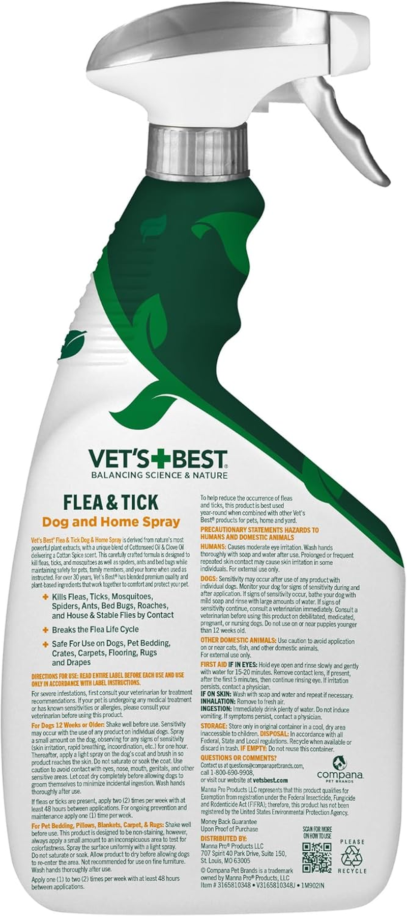 Vet’S Best Indoor Flea and Tick Spray – Dog Flea and Tick Treatment for Home, Plant-Based Formula with Natural Oils, Kills Fleas, Eggs & Ticks on Contact, Made in USA, 32 Oz - Image 11