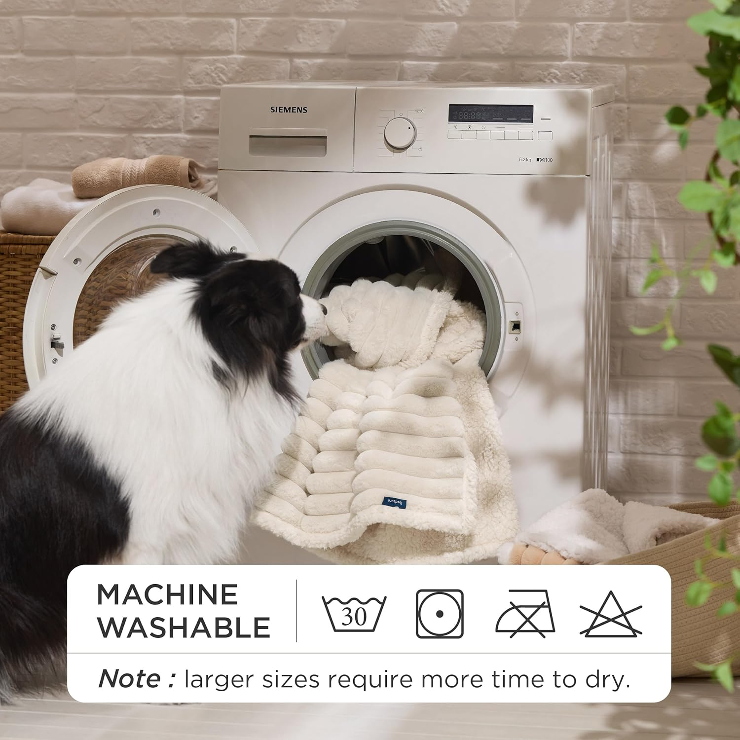 Waterproof Dog Blankets for Large Dogs - Soft Pet Cat Blanket Corduroy Fleece for Couch Bed Protector Washable, Cozy Calming Reversible Furniture Protection for Puppy,50"X60", Cream - Image 7