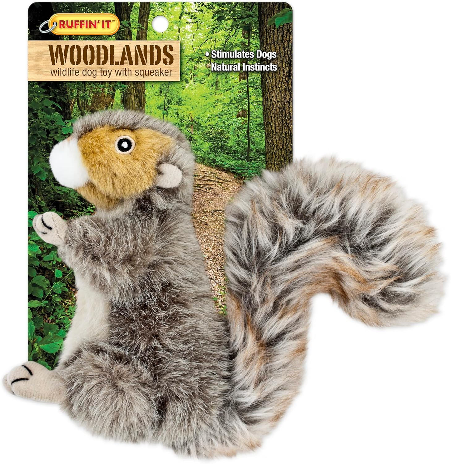Woodlands Plush Squirrel Dog Toy, Small