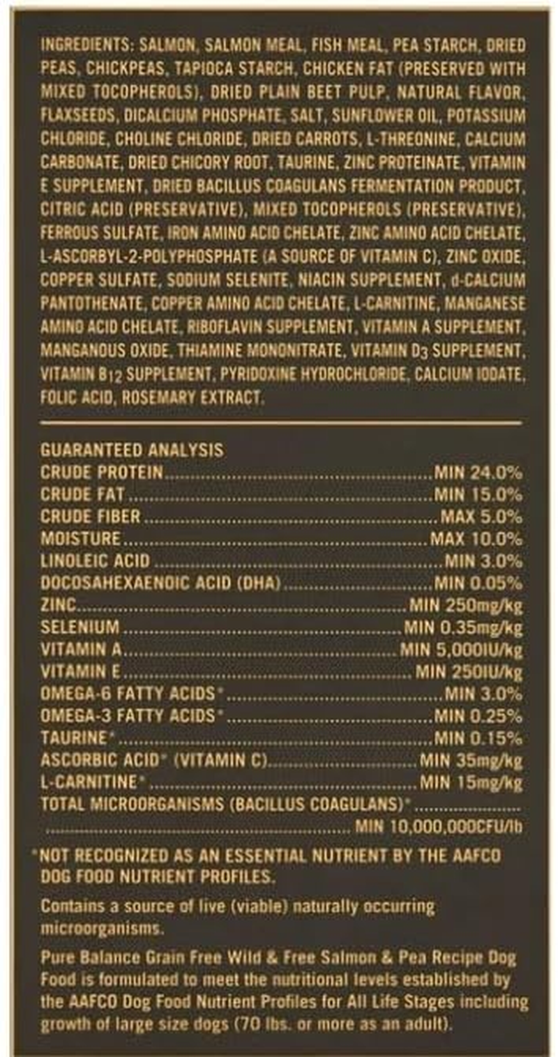 Pure~Balance Wild & Free Salmon & Pea Recipe Dry Dog Food, Grain~Free, Natural Nutrition for All Dog Life Stages, No Fillers or Artificial Preservatives, Supports Healthy Coat & More ~ (11 Lbs). - Image 5