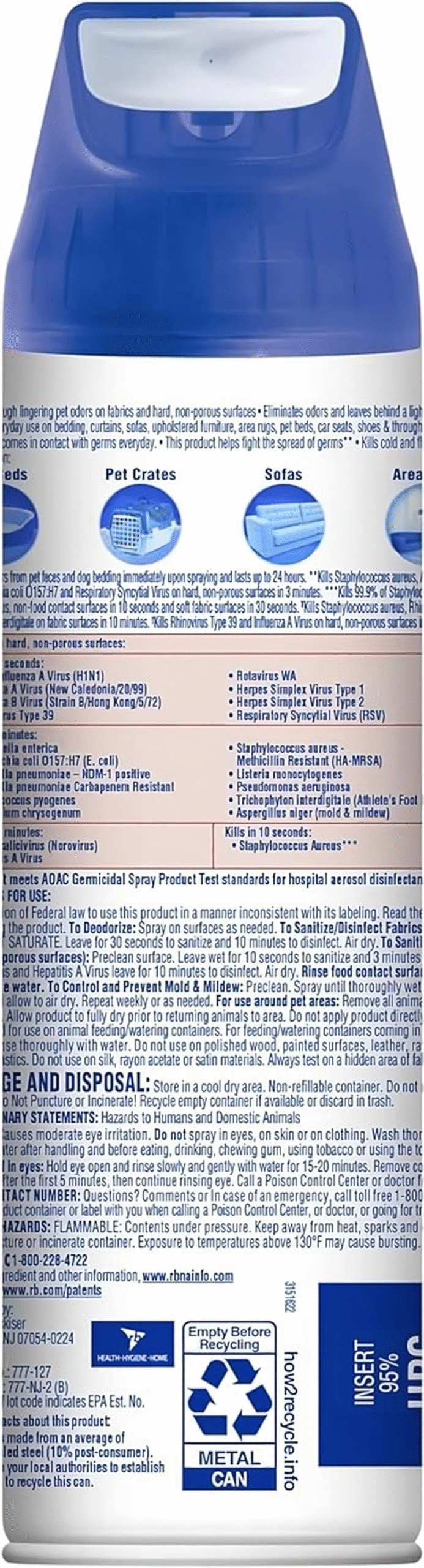 Pet Cleaning Bundle - 1 Pet Solutions Disinfecting Cleaner (32 Fl Oz) and 1 Odor Eliminator (15 Ounce Aerosol) - Image 3