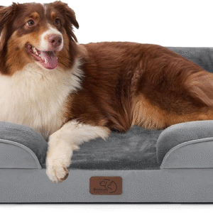 Orthopedic Dog Beds Large Sized Dog - Washable Large Dog Cat Bed Waterproof, Comfort Dogs Couch Sofa with Washable Removable Cover, Pet Bed with Nonskid Bottom, Grey, 35"