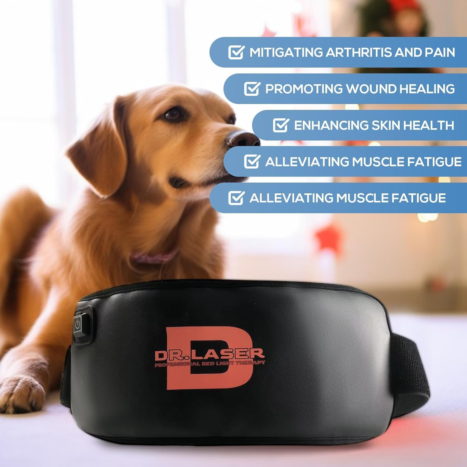 Red Light Therapy Belt for Pets, Portable Red Light Therapy for Dogs,Wearable Red Infrared Light Therapy Devices for Dogs Tissue Repair, Joint & Back Pain - Image 2