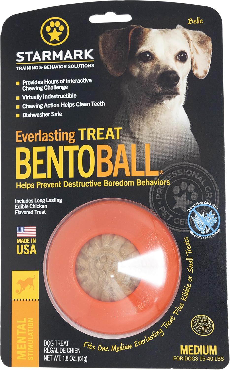 Everlasting Treat Bento Ball Tough Dog Chew Toy Medium - Image 2