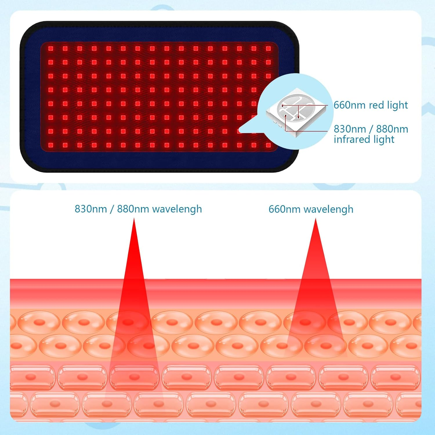 Red Infrared Light Therapy Belt for Pets Pain Relief, Portable Wearable Cold Laser Therapy Device for Dogs Tissue Repair, Joint & Back Pain - Image 3