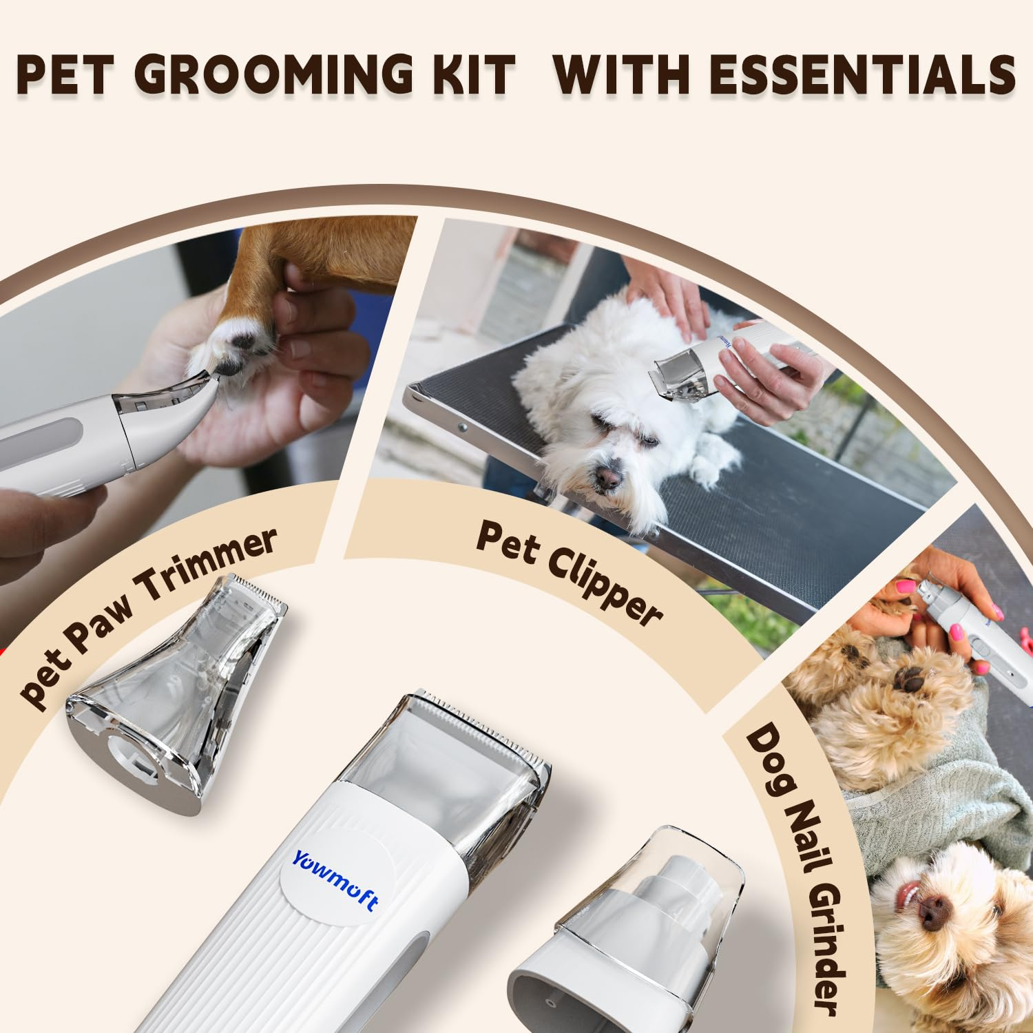 Dog Grooming Vacuum & Dog Grooming Kit, Dog Vacuum for Shedding Grooming with 2 L Capacity, Max 11 Kpa Dog Hair Vacuum with 15 Pet Grooming Tools & Bag, Pet Grooming Vacuum for Dogs/Cats/Home - Image 5