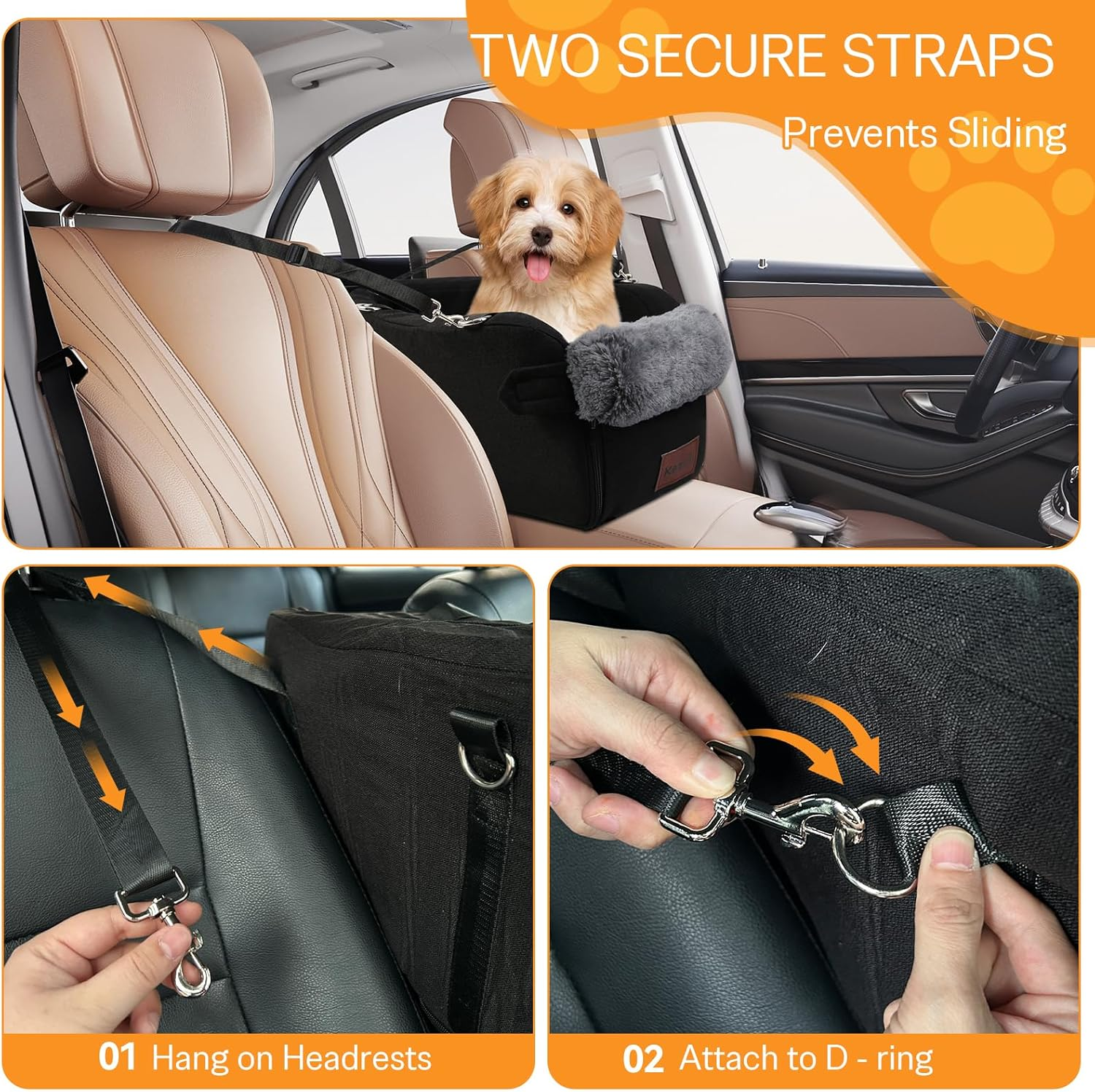 Dog Car Seat for Small Puppy - Center Console Pet Booster Seat - Image 5