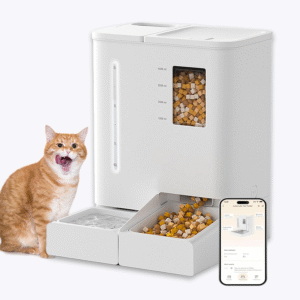 Automatic Cat Feeder and Water Dispenser Set, Dog Food and Water Dispenser Wifi 2-In-1 Set for Pets with App Control
