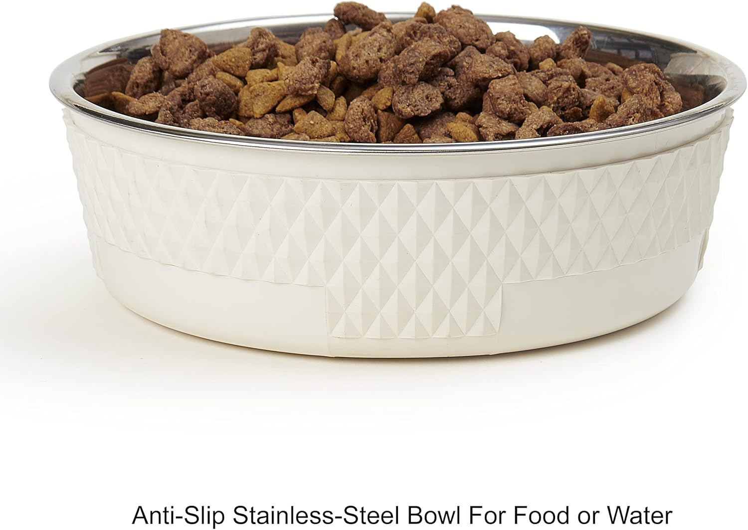 16011 Kona Stainless Steel Non-Slip Dishwasher-Safe Dog Bowl 6.5-Cup 8.5-Inch Diameter 2.75-Inch Tall for Large and Extra Large Dogs and Cats, White - Image 5