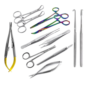 Feline Spay Pack - 12Pcs Veterinary Surgical Kit for Cats | Spay/Neuter Instruments Set | Castroviejo TC, Mosquito Forceps, Tweezers, Hooks, Scissors |