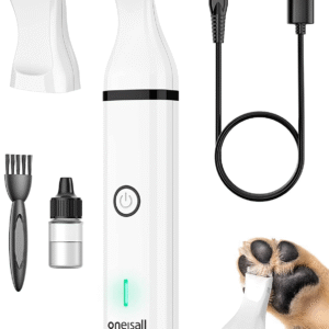 Dog Clippers with Double Blades,Cordless Small Pet Hair Grooming Trimmer,Low Noise for Trimming Dog'S Hair around Paws, Eyes, Ears, Face, Rump (White)