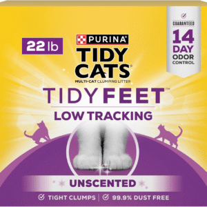 Purina  Tidy Feet Clumping Low Tracking Cat Litter with Odor Control – Unscented - 22 Lb. Box