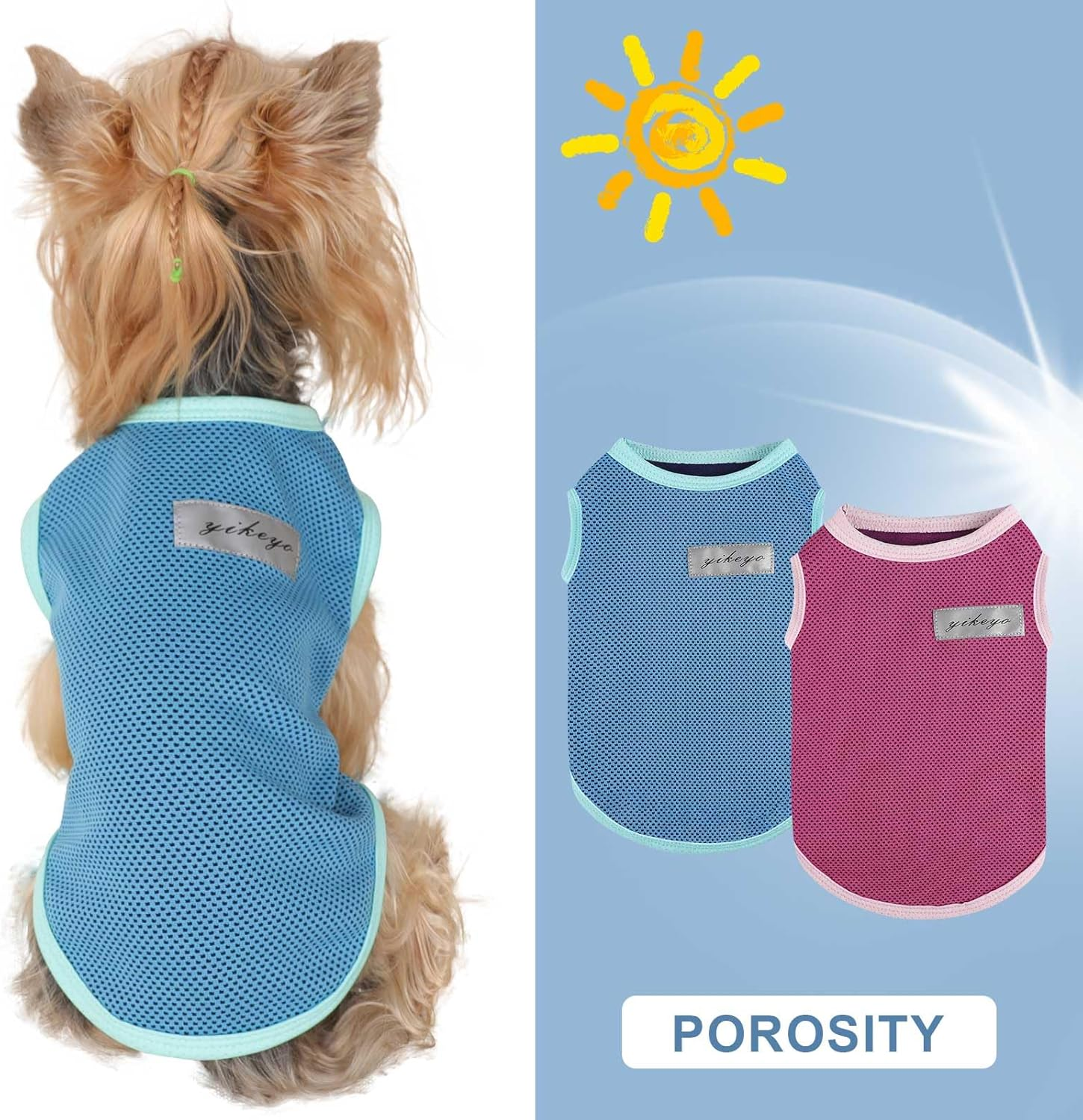 2 Pack Dog Shirts for Small Dogs Girl Boy Sun Protection Quick Dry Vest Summer Dog Clothes Soft Breathable Lightweight Tank Top Cooling Tee Tshirts Cats Sleeveless Outfit - Image 7