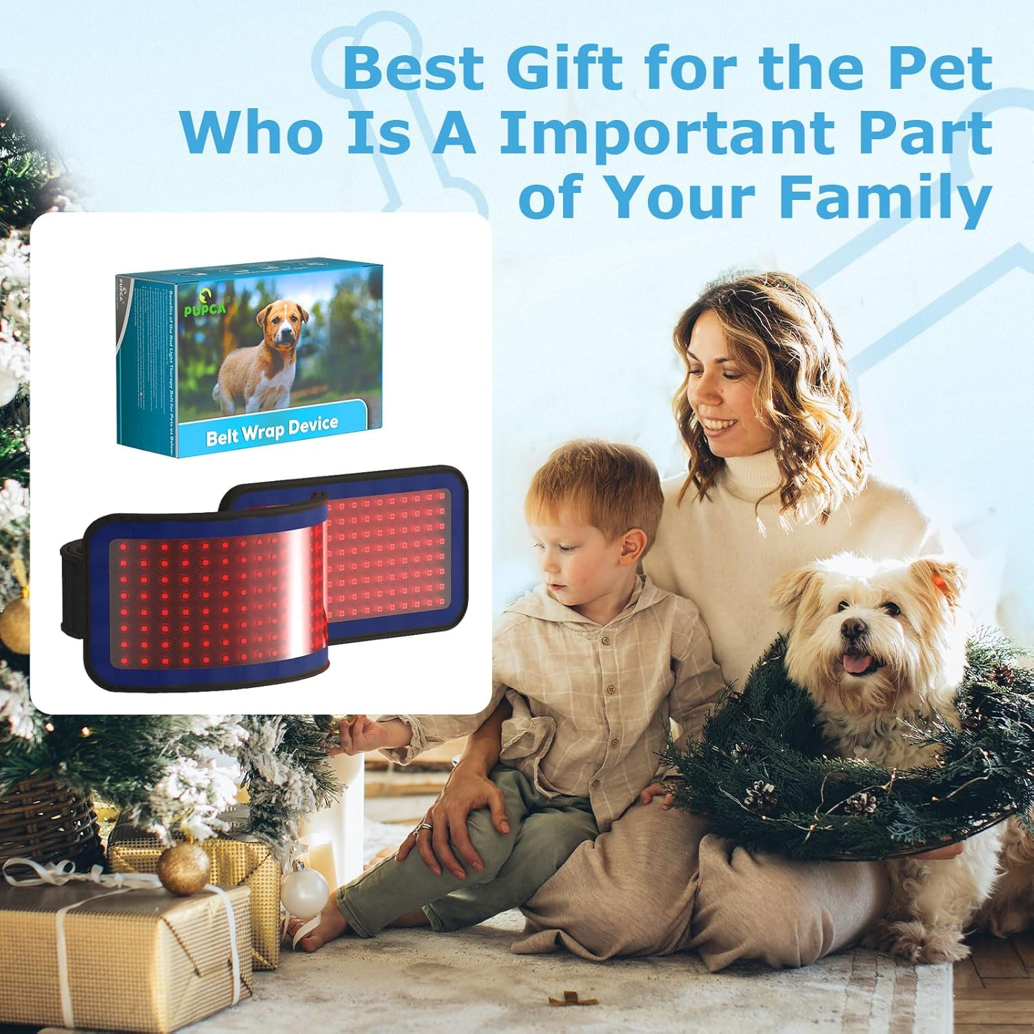 Red Infrared Light Therapy Belt for Pets Pain Relief, Portable Wearable Cold Laser Therapy Device for Dogs Tissue Repair, Joint & Back Pain - Image 2