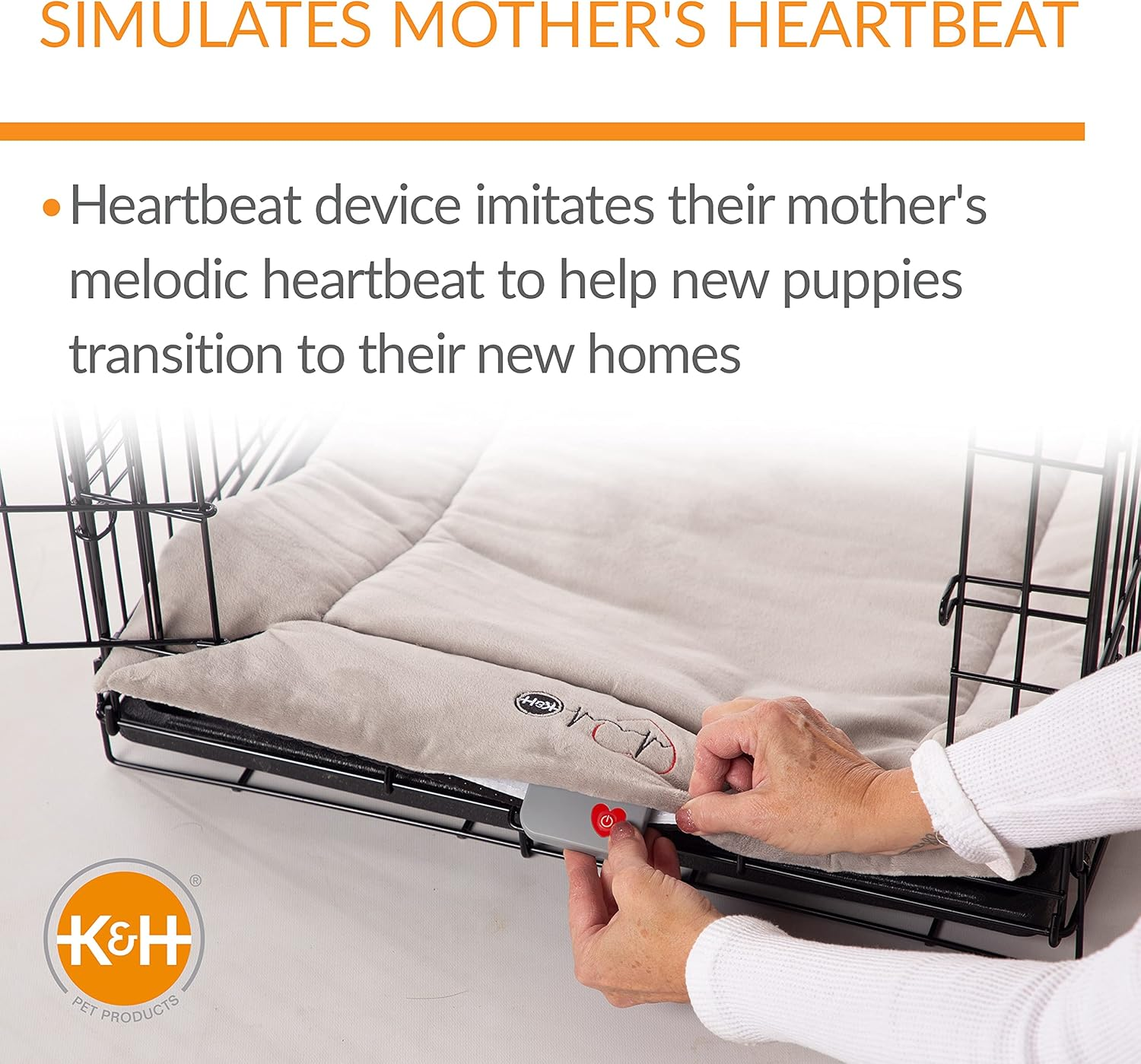 Mother’S Heartbeat Puppy Crate Pad Gray Fleece Medium/Large Breed Beat 21 X 31 Inches - Image 5