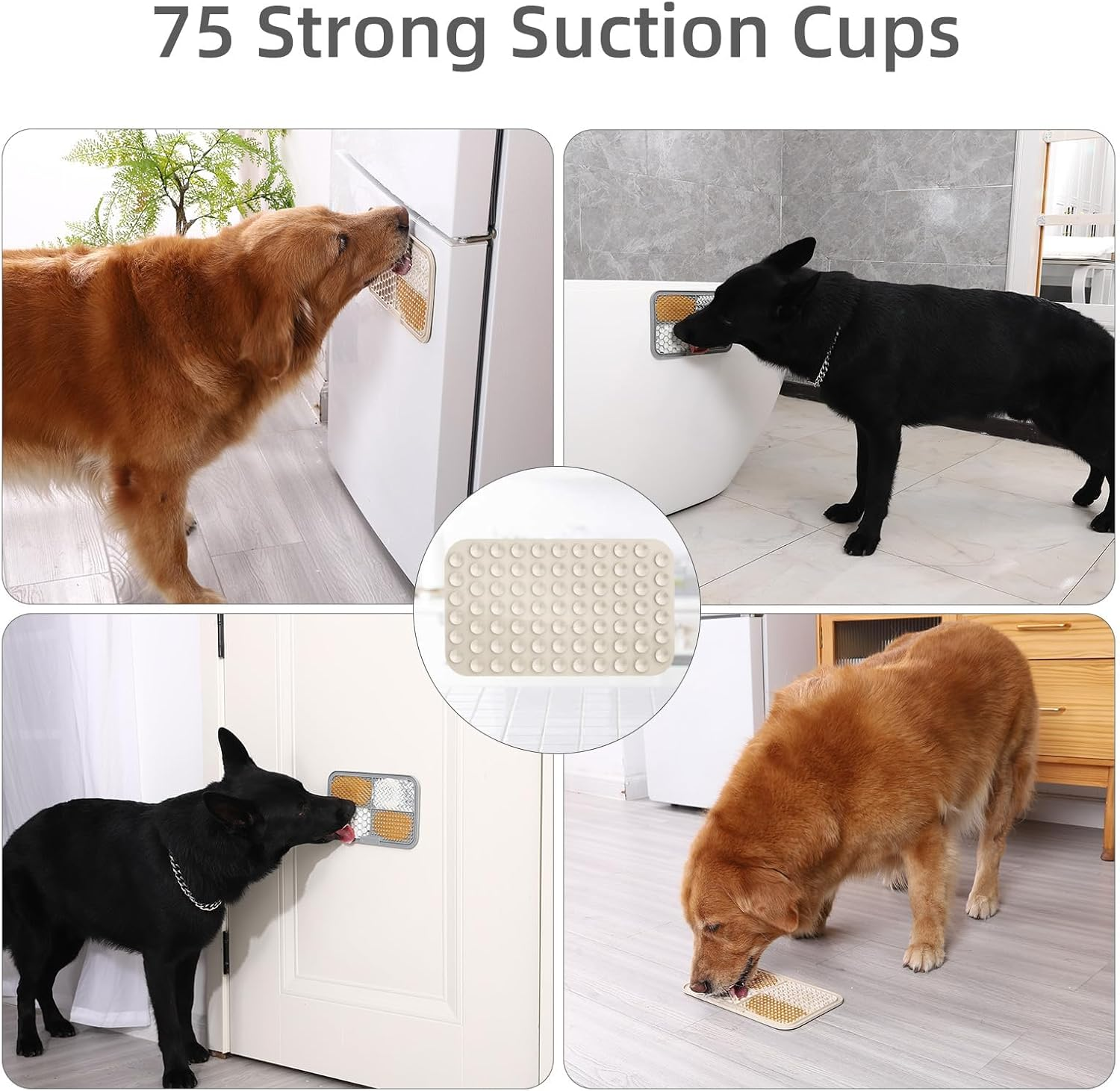 2PCS Large Lick Mat for Dogs with Suction Cups, Slow Feeder Bowls, Cat Lick Mat for Anxiety Relief, Dog Toys to Keep Them Busy, Enrichment Toys for Bathing, Cat Licking Pad for Boredom - Image 3