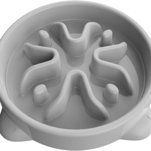 Slow Feeder Dog Bowls Small Breed, Dog Food Bowl Small Anti-Choking Bloat Stop Puzzle Healthy Eating Bowl (Gray, 1 Cup)