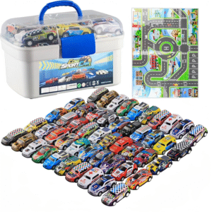 50 PCS Pull Back Car and Truck Toy Vehicle Set Friction Powered Cars Toys for Toddler Boys Girls Kids Toy Set Children Party Gifts Kids Car Toys