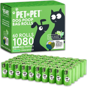 1080 Counts Green Poop Bags for Dogs, 41% Plant Based & 59% PE Extra Thick Dog Poop Bags Rolls, 9" X 13", Unscented Pet Waste Bag