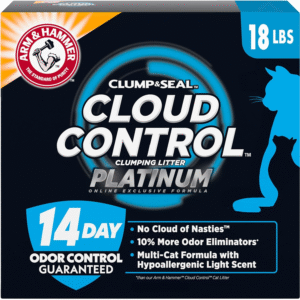 Cloud Control Platinum Cat Litter, Hypoallergenic, Dust-Free, Multi-Cat, 14-Day Odor Control, 18 Lbs – Dander Shield & Baking Soda