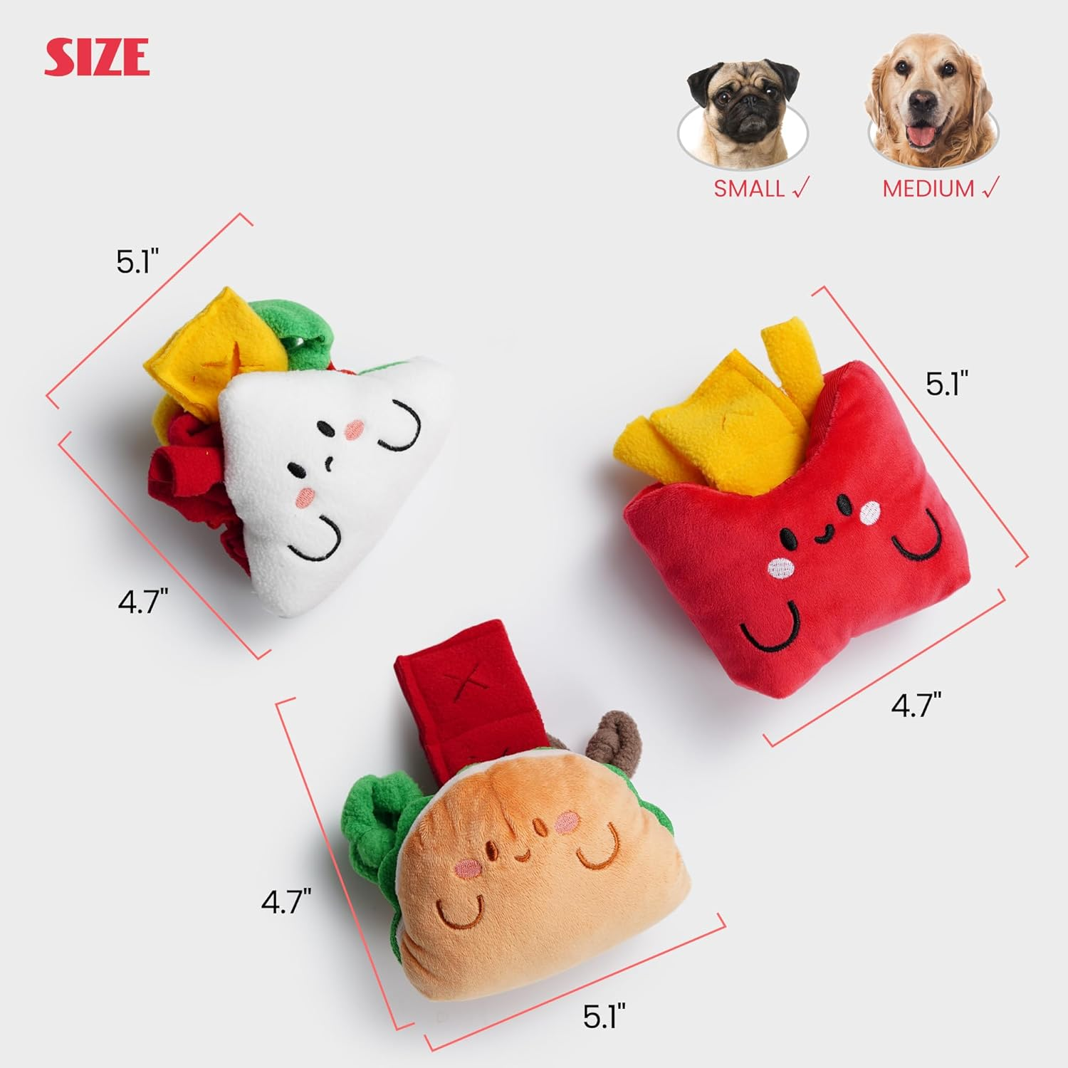 Squeaky Hide and Seek Dog Snuffle Food Toys, Interactive Plush Stuffed Pet Supplies for Puppy Small Medium Breeds, Cute Burrow Cognitive Digging Treat Hiding Enrichment Puzzle Toy, 3 Packs - Image 5