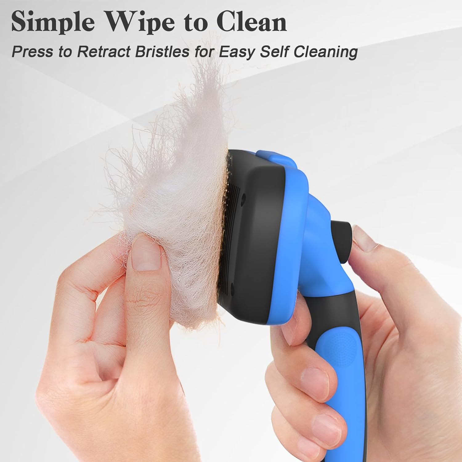 Self Cleaning Slicker Brush - Skin Friendly Deshedding Grooming Tool for Dogs & Cats, Suitable for Shedding & Haired Pets, with Pet Supplies Accessories, Blue - Image 3
