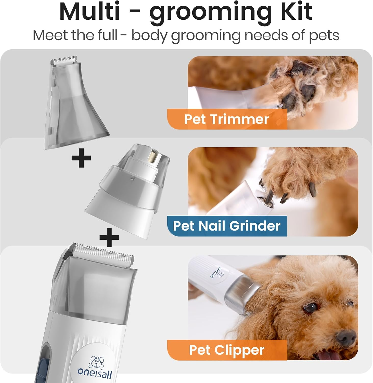 Dog Grooming Vacuum, Pet Grooming Vacuum with Clipper Nail Grinder, 1.5L Dust Cup Dog Deshedding Vacuum Brush with 7 Pet Grooming Tools for Shedding Pet Hair, Home Cleaning(Blue) - Image 5