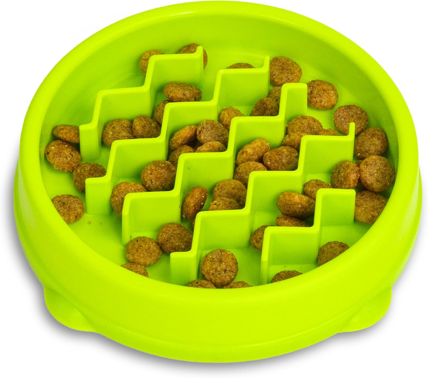 Kitty Slow Feeder Cat Bowl for Wet or Dry Cat Food, Helps Prevent Bloat & Improve Digestion, Non-Slip, Bpa-Free, Small, Green