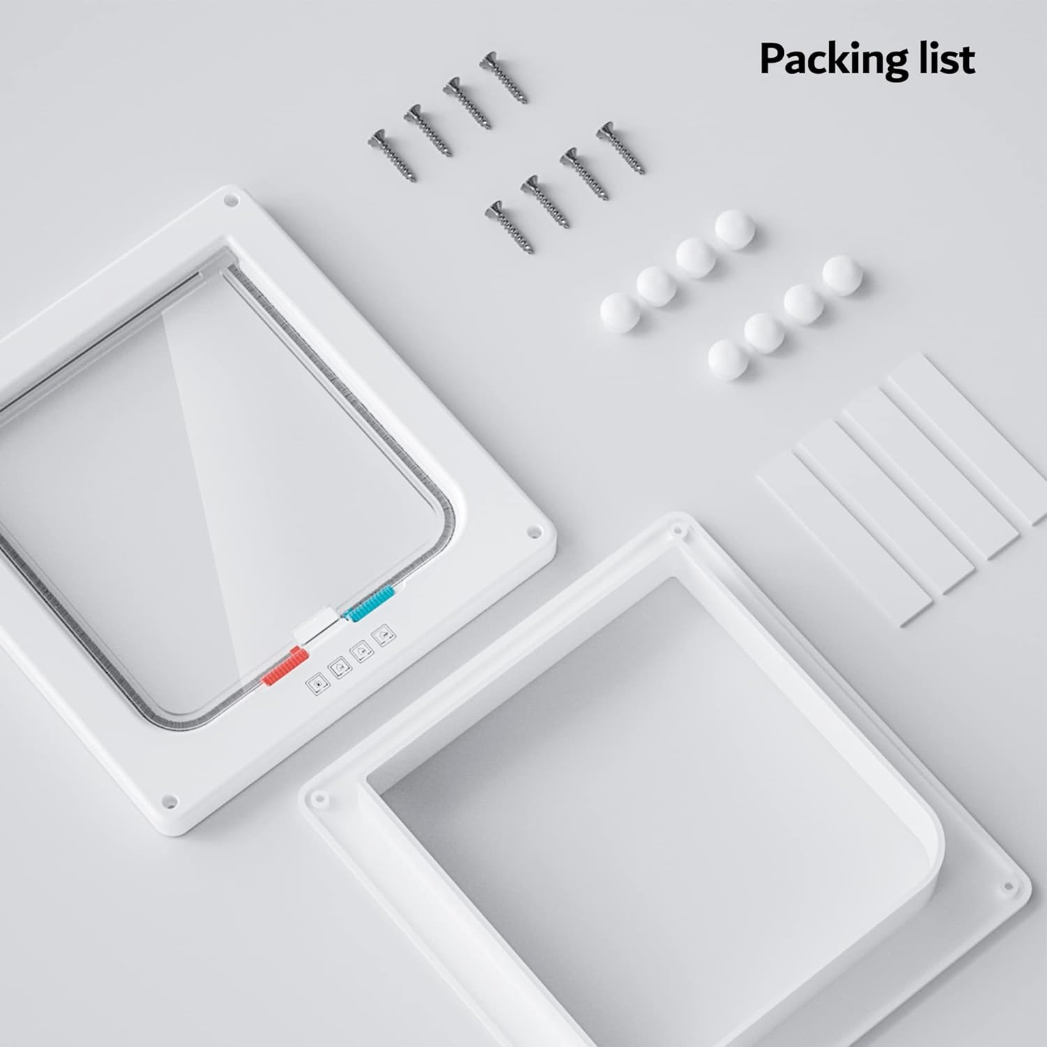 Medium Cat Door Interior Door Pet Door for Cat Exterior Door 4 Modes Locking Suitable for Window and Wall (White) - Image 6