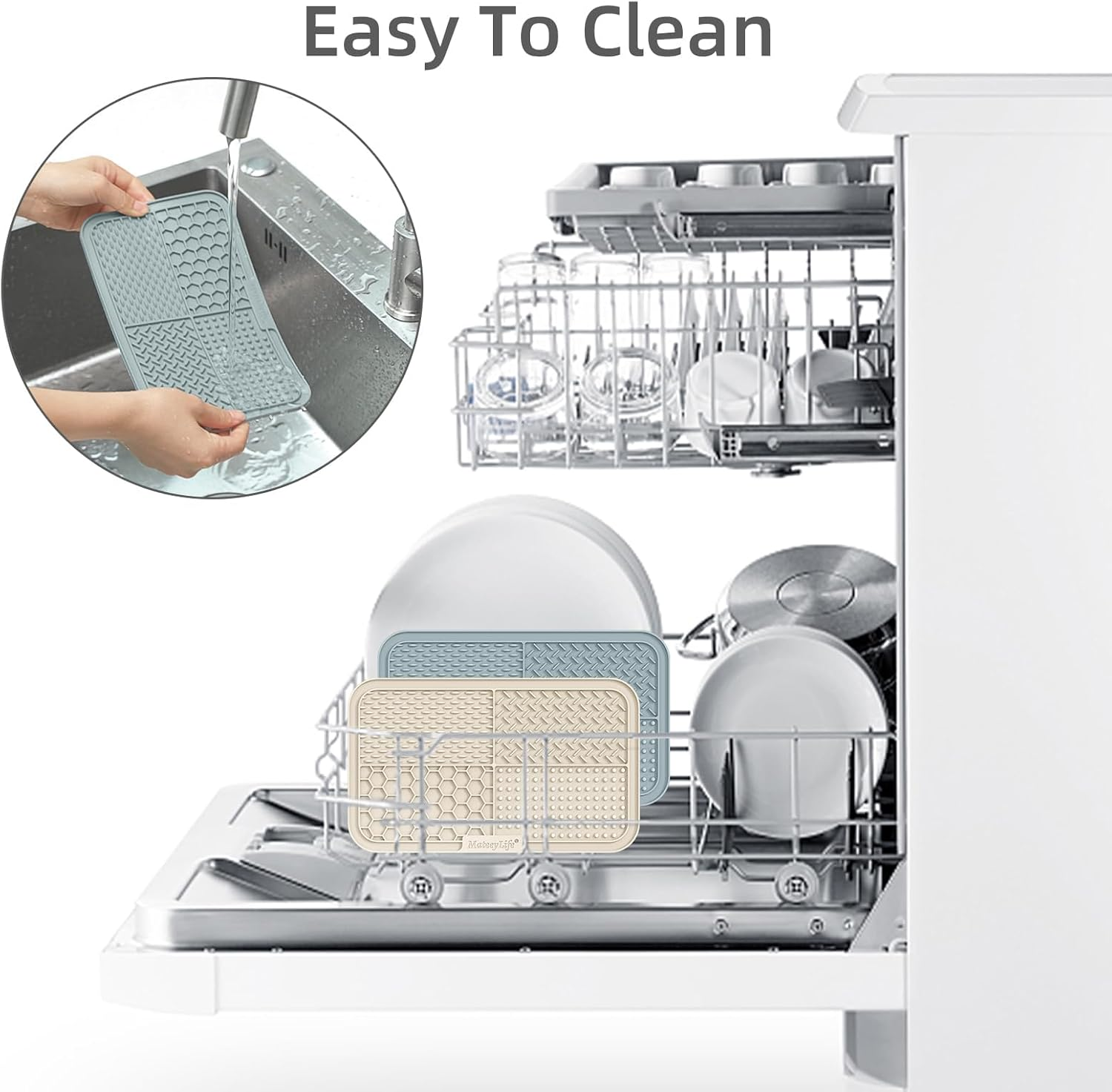 2PCS Large Lick Mat for Dogs with Suction Cups, Slow Feeder Bowls, Cat Lick Mat for Anxiety Relief, Dog Toys to Keep Them Busy, Enrichment Toys for Bathing, Cat Licking Pad for Boredom - Image 7