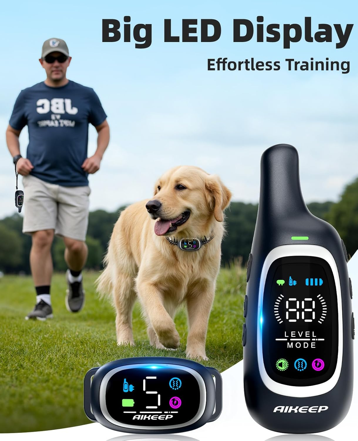 2-In-1 Dog Shock Collar and Bark Collar for Dogs – 3300FT Dog Training Collar with Remote, IP67 Waterproof E Collar with Anti-Bark/Beep/Vibration/Shock Modes for Small Medium Large Dog(8-120Lbs) - Image 8