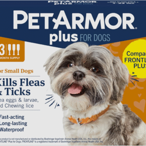 plus Flea and Tick Prevention for Dogs, Small Dog Flea and Tick Treatment, 3 Doses, Waterproof Topical, Fast Acting (5-22 Lbs)