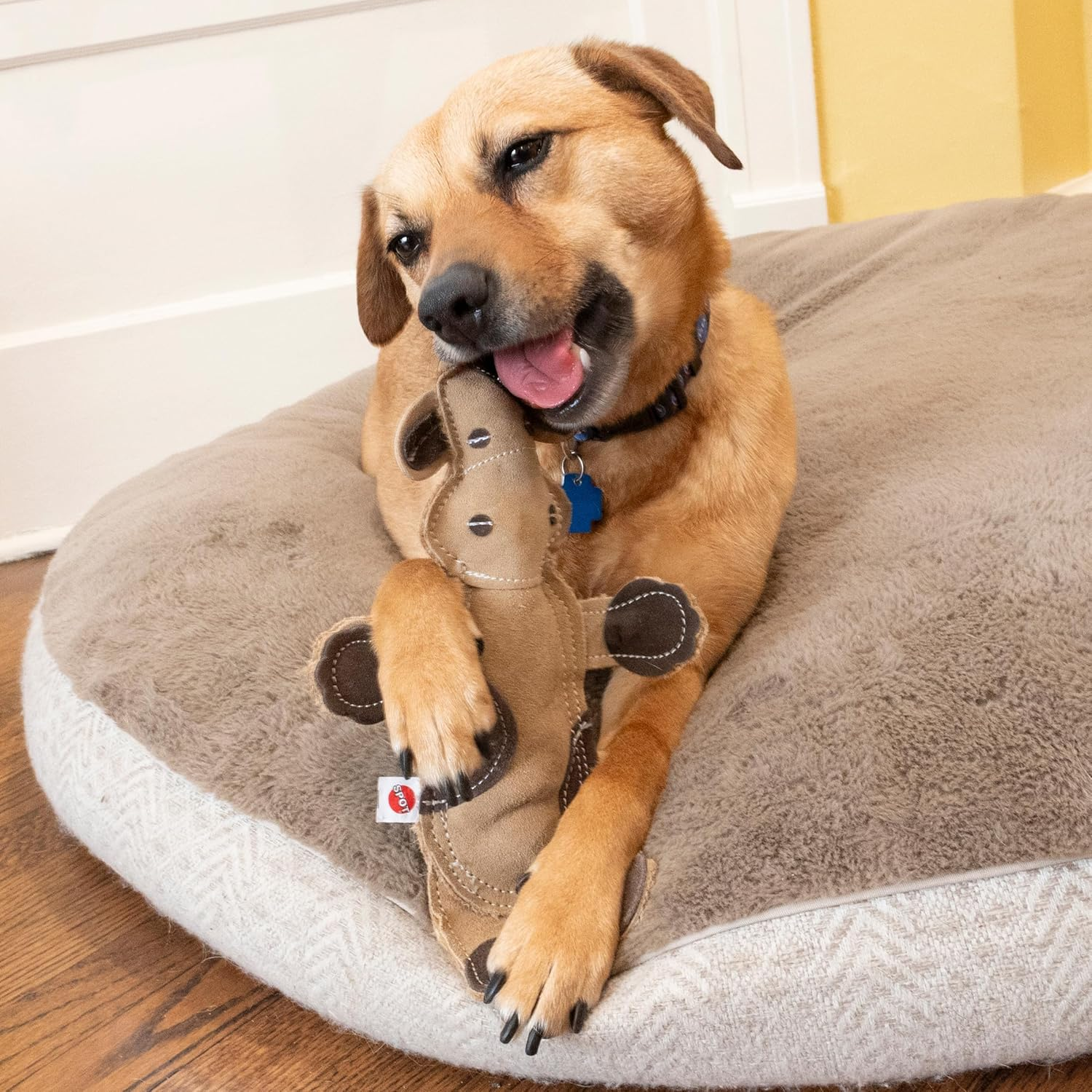 Dura-Fused Leather Barnyard Animals - Stuffed Dog Toy with Squeaker, Real Leather & Jute Fabric, for Light to Moderate Chewers, Great for Adult Dogs and Puppies - 11In, Assorted Styles, 1 Piece - Image 14