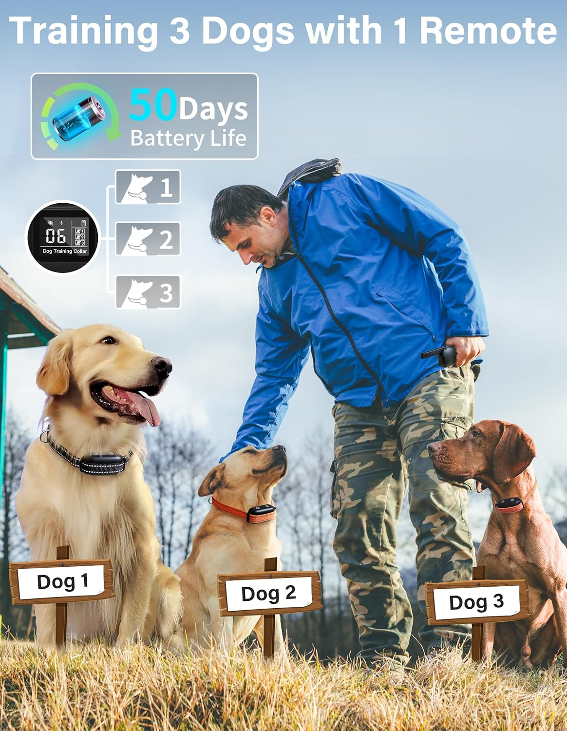 Bark Activated Shock Collar with Remote - Automatic Bark and Training Collar Combo 3300Ft Range, Bark Shock Collar for 40-150Lbs Medium Large Dogs - IPX7 Waterproof - Image 6