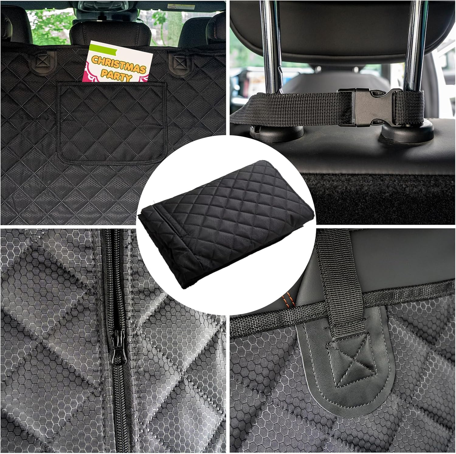 SUV Cargo Liner for Dog Car Seat Cover for Pets Waterproof Cargo Cover Dog Seat Mat for Suvs Sedans Vans with Bumper Flap Protector, Non-Slip, Black 70"X40" - Image 4