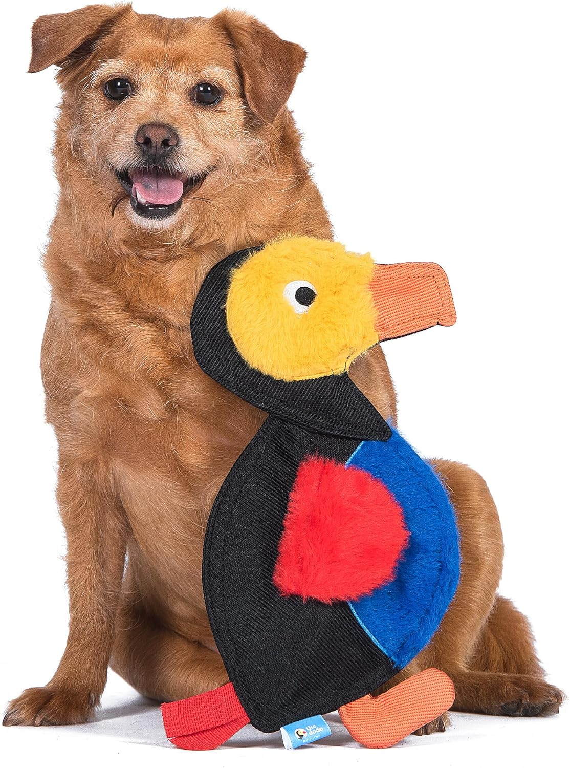 Stuffing-Free Durable Dodo Bird Dog Toy; Stuffingless Toy for Dogs; No Stuffing Dog Toys with Crinkle Sound and Squeaker; Dodo Birdtoy for Dogs in Flat Style Plush - Image 4