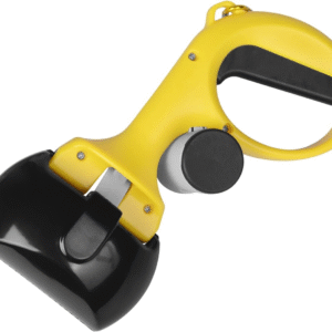 Pet Pooper Scooper for Dogs and Cats with Trash Bags Holder, Non-Breakable High Strength Material Poop Scooper for Easy Grass and Gravel Pick Up(Including a Roll of Trash Bag) (Yellow)
