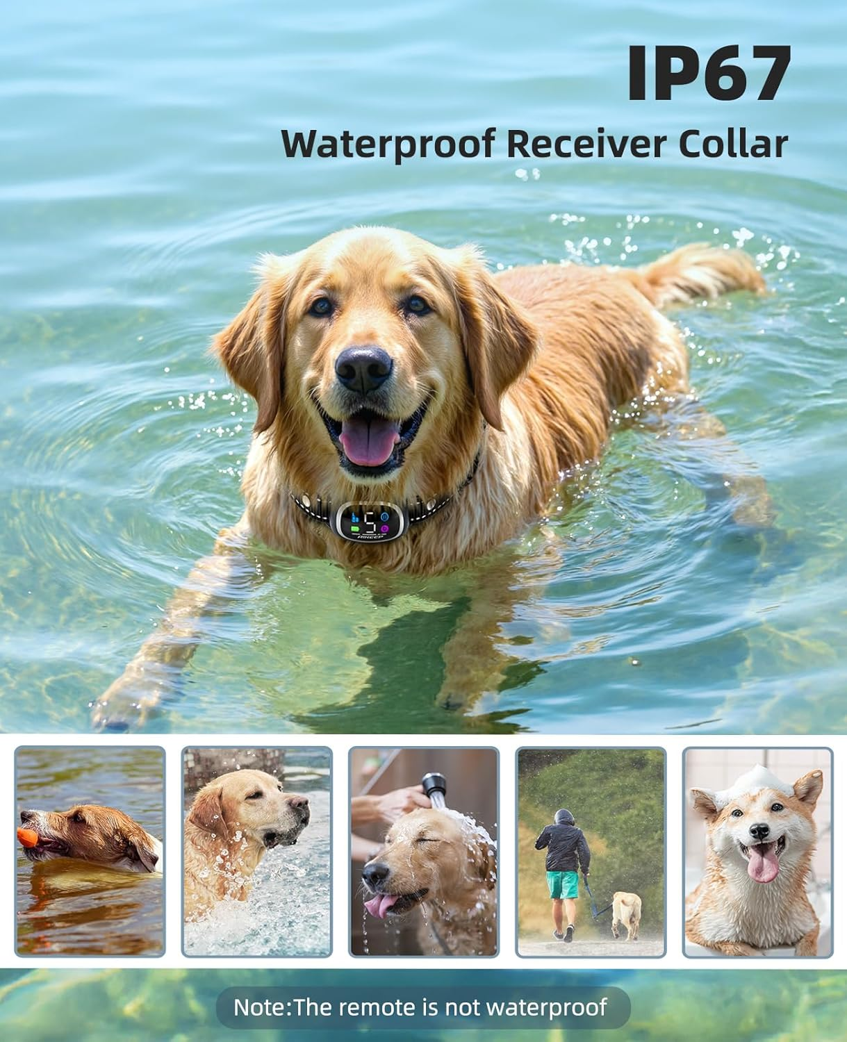 2-In-1 Dog Shock Collar and Bark Collar for Dogs – 3300FT Dog Training Collar with Remote, IP67 Waterproof E Collar with Anti-Bark/Beep/Vibration/Shock Modes for Small Medium Large Dog(8-120Lbs) - Image 5